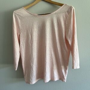 J. Crew Pink Fitted 3/4 Sleeve Blouse Top NWOT Sz S